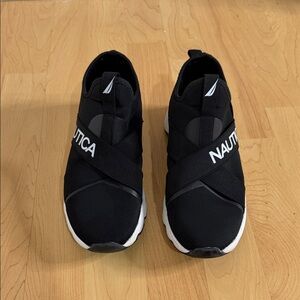 Nautica Black and White Slip-On Shoes